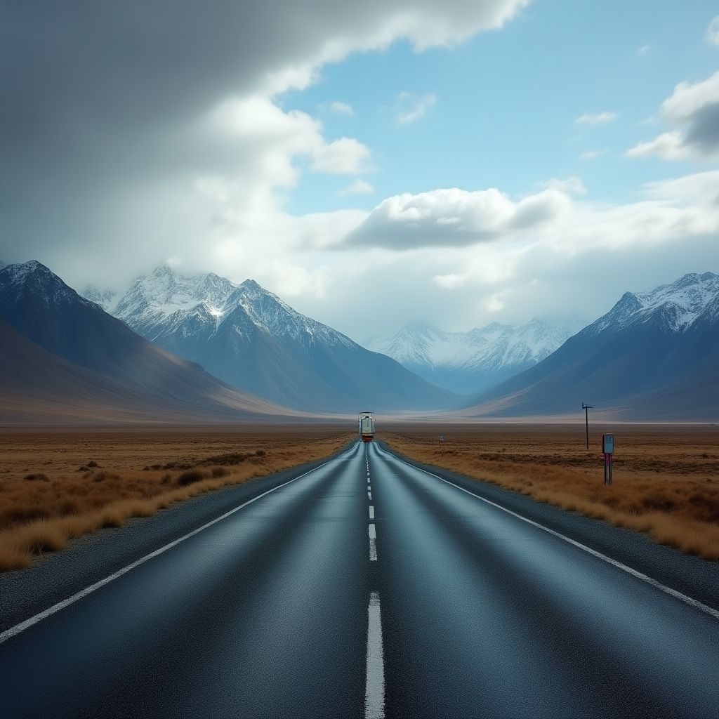Estación de carga rápida en una ruta patagónica